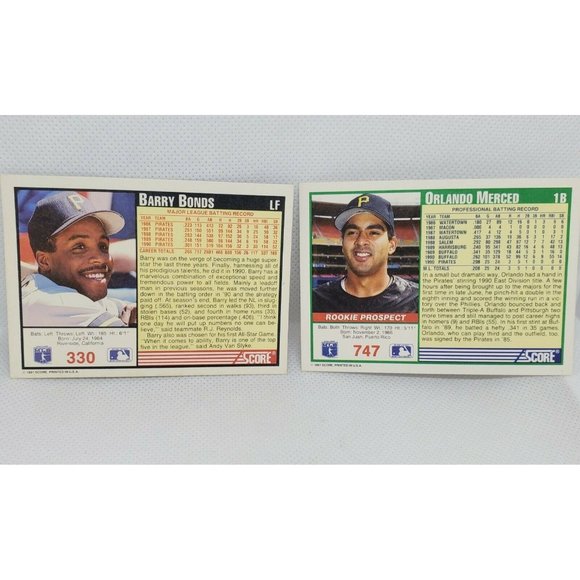 Vintage Mixed Lot Of 6 Mixed Player Pittsburgh Pirates Score 1991 Baseball Cards - Picture 5 of 8